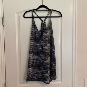 Blue and white polyester dress